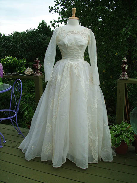 1950s Organdy Wedding Dress