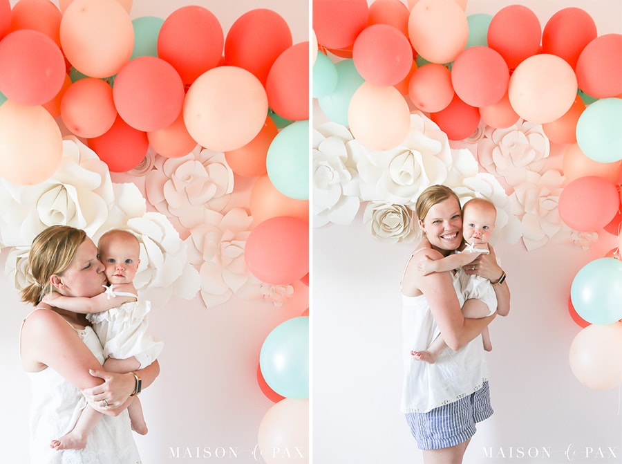 Mother and daughter 1st birthday balloon garland- Maison de Pax