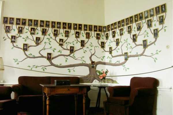 Дерево на стене в интерьере с фотографиями