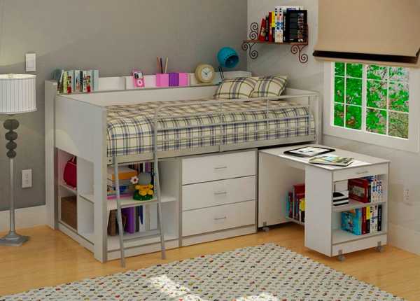 Интерьер детской с кроватью чердаком