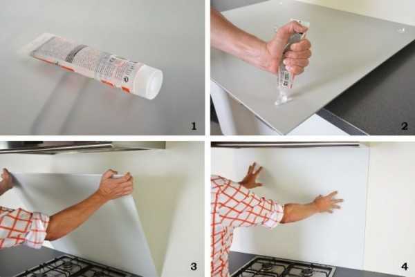 Способы крепления стеклянного фартука на кухне