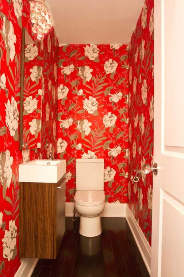Поклейка обоев в туалете дизайн фото