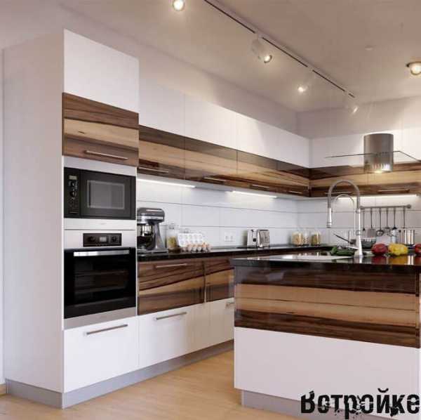 Фото современной кухни с встроенной техникой в квартире