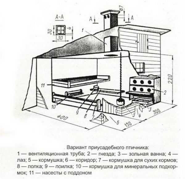 Схема курятника на 5 кур