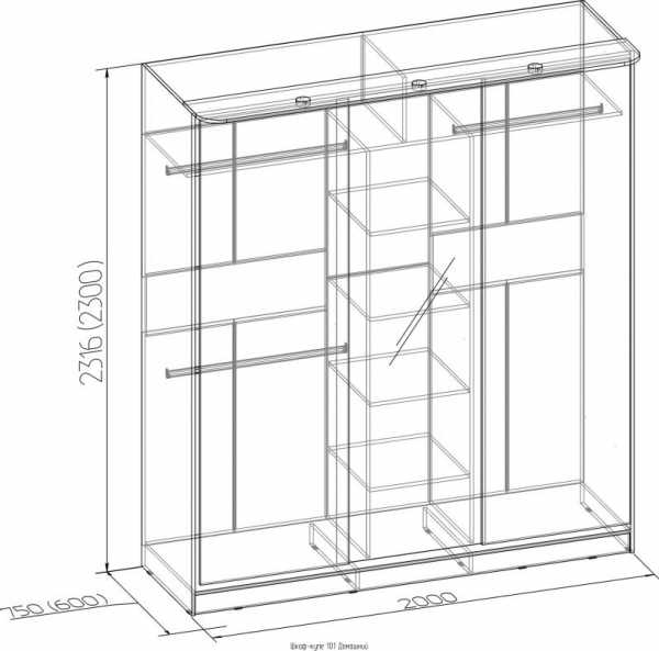 Шкаф купе схема наполнения 3 части
