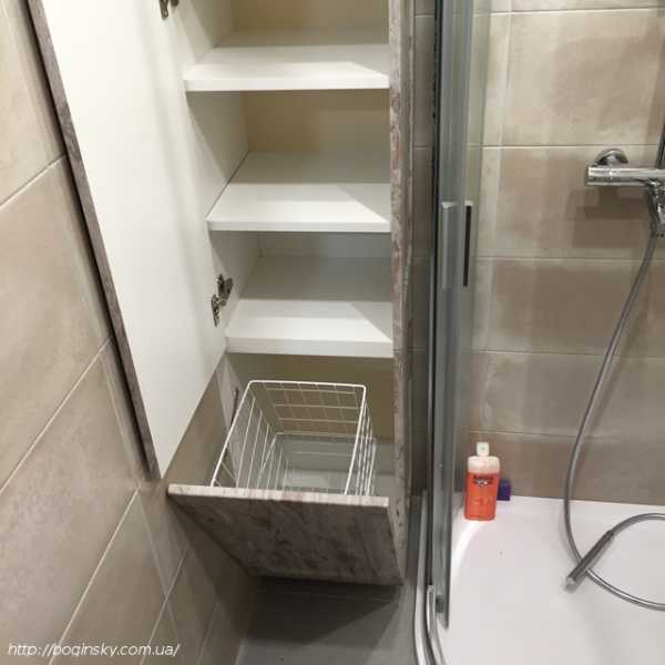 Глубина навесных шкафов в ванной