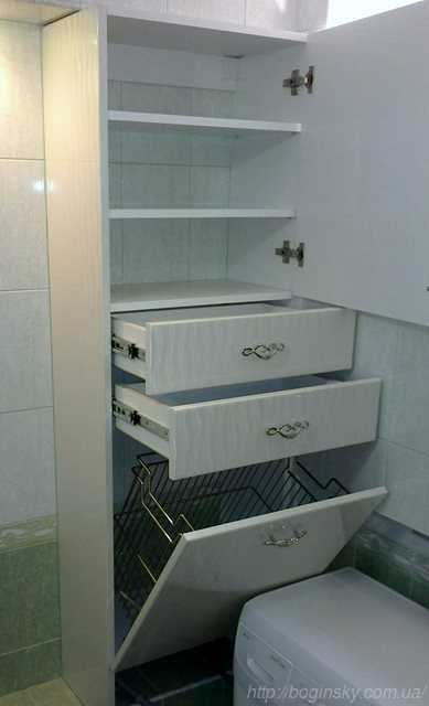 Узкие подвесные шкафы для ванной комнаты