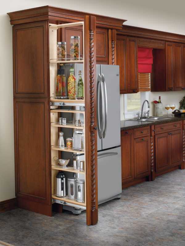 Выдвижной шкаф для кухни на колесиках