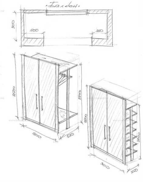 Шкаф на балкон чертежи и схемы